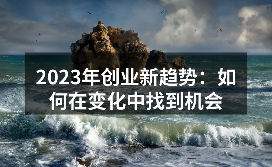 2023年创业新趋势：如何在变化中找到机会